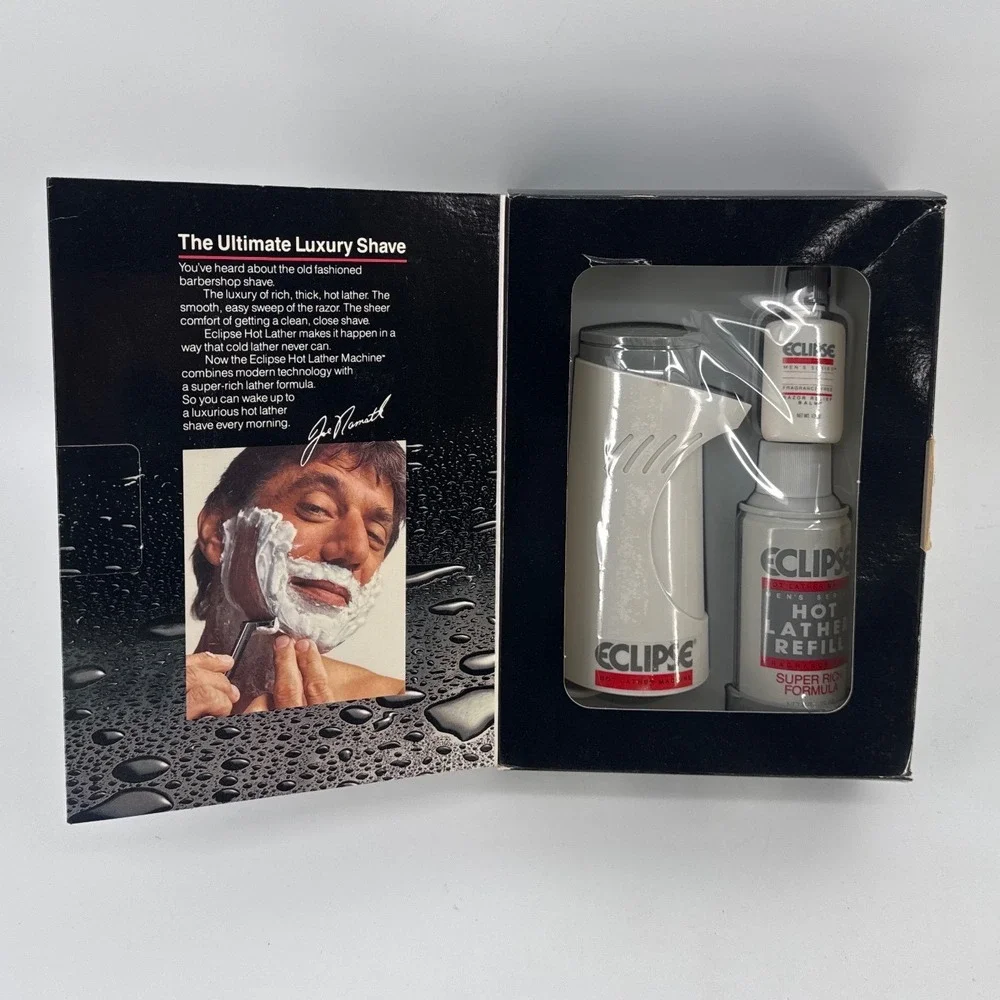 Conair Eclipse Hot Lather Machine Men Vintage Joe Namath HLM1 Shave Kit NEW